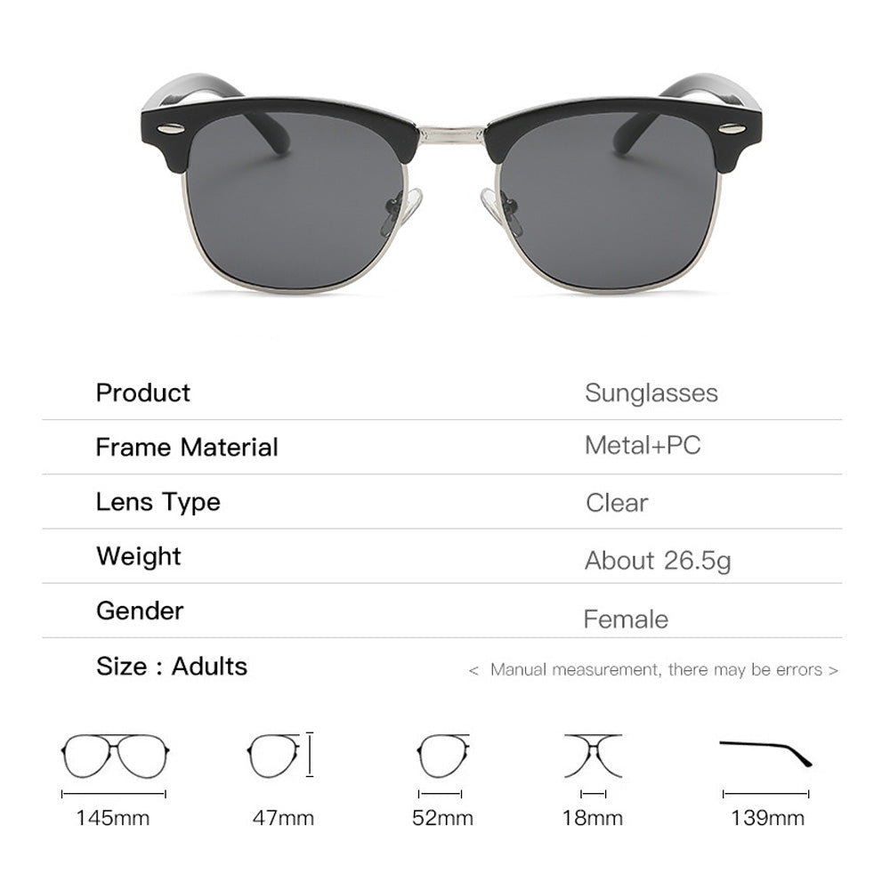 Classic Clubmaster Sunglasses – Vintage Browline UV400 Polarized Shades