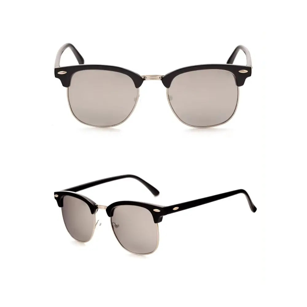 Classic Clubmaster Sunglasses – Vintage Browline UV400 Polarized Shades
