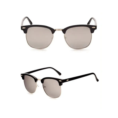 Classic Clubmaster Sunglasses – Vintage Browline UV400 Polarized Shades