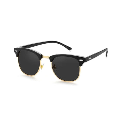 Classic Clubmaster Sunglasses – Vintage Browline UV400 Polarized Shades