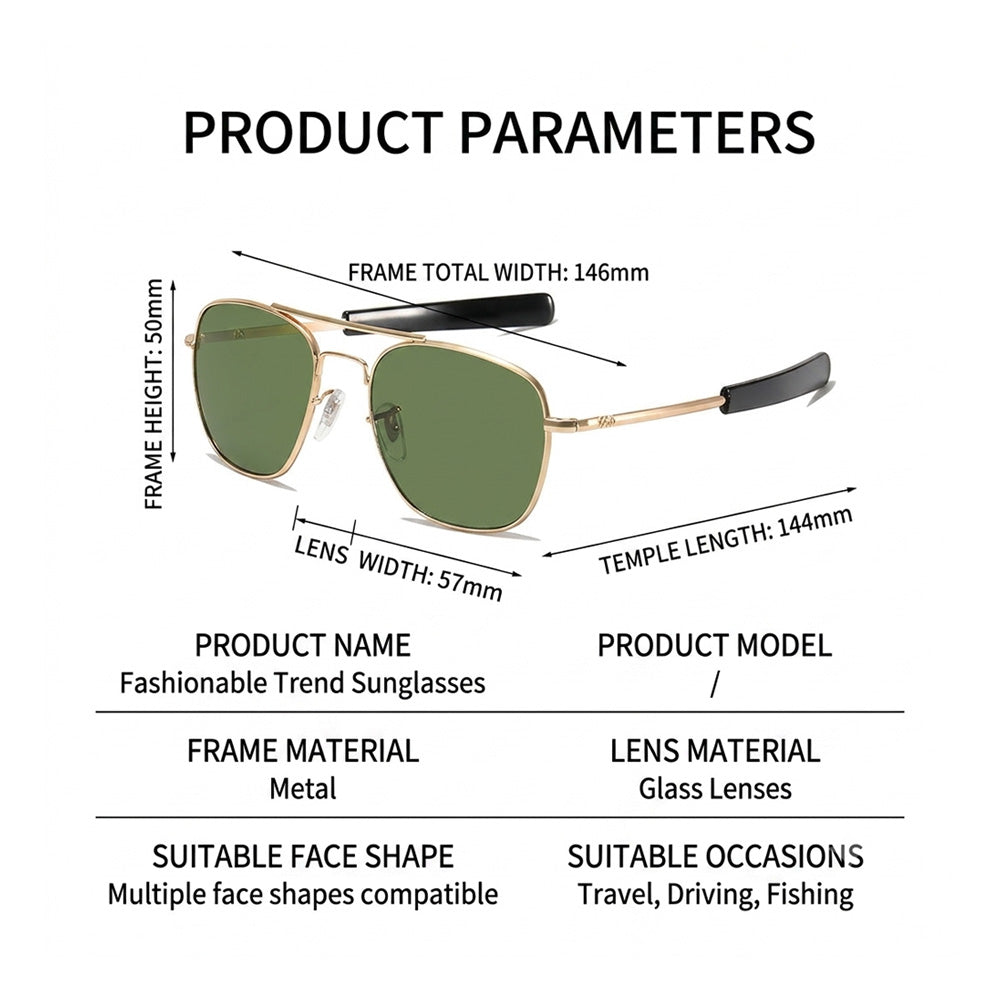 AO Pilot Polarized Sunglasses – Vintage Metal Frame Driving Shades