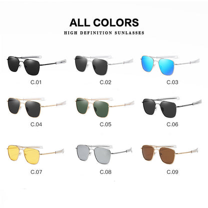 AO Pilot Polarized Sunglasses – Vintage Metal Frame Driving Shades