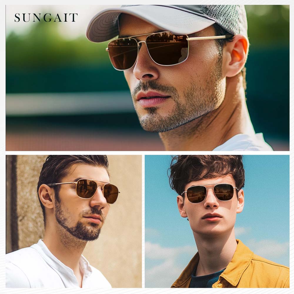 AO Pilot Polarized Sunglasses – Vintage Metal Frame Driving Shades