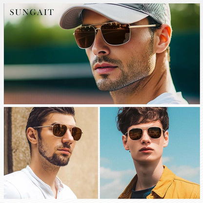 AO Pilot Polarized Sunglasses – Vintage Metal Frame Driving Shades