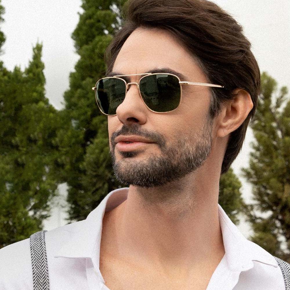 AO Pilot Polarized Sunglasses – Vintage Metal Frame Driving Shades
