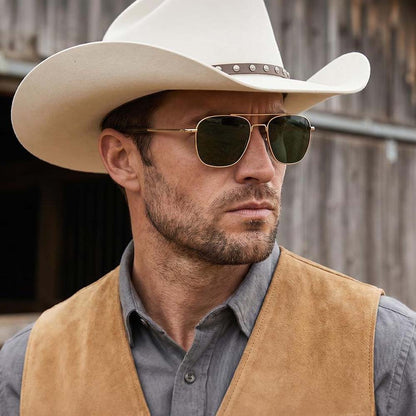 AO Pilot Polarized Sunglasses – Vintage Metal Frame Driving Shades