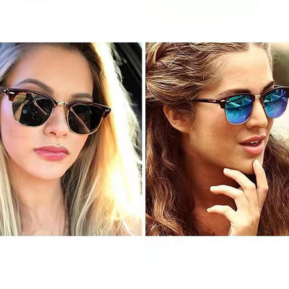 Classic Clubmaster Sunglasses – Vintage Browline UV400 Polarized Shades