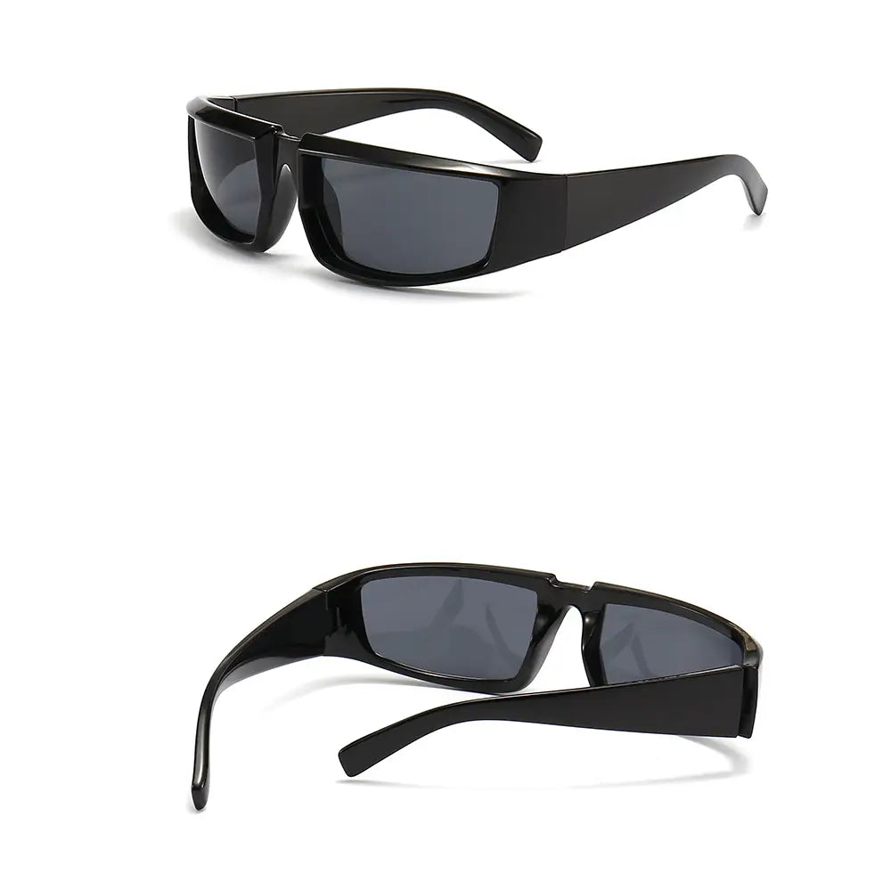Cyberpunk Future Tech Shield Sunglasses Futuristic Y2K Wrap-Around