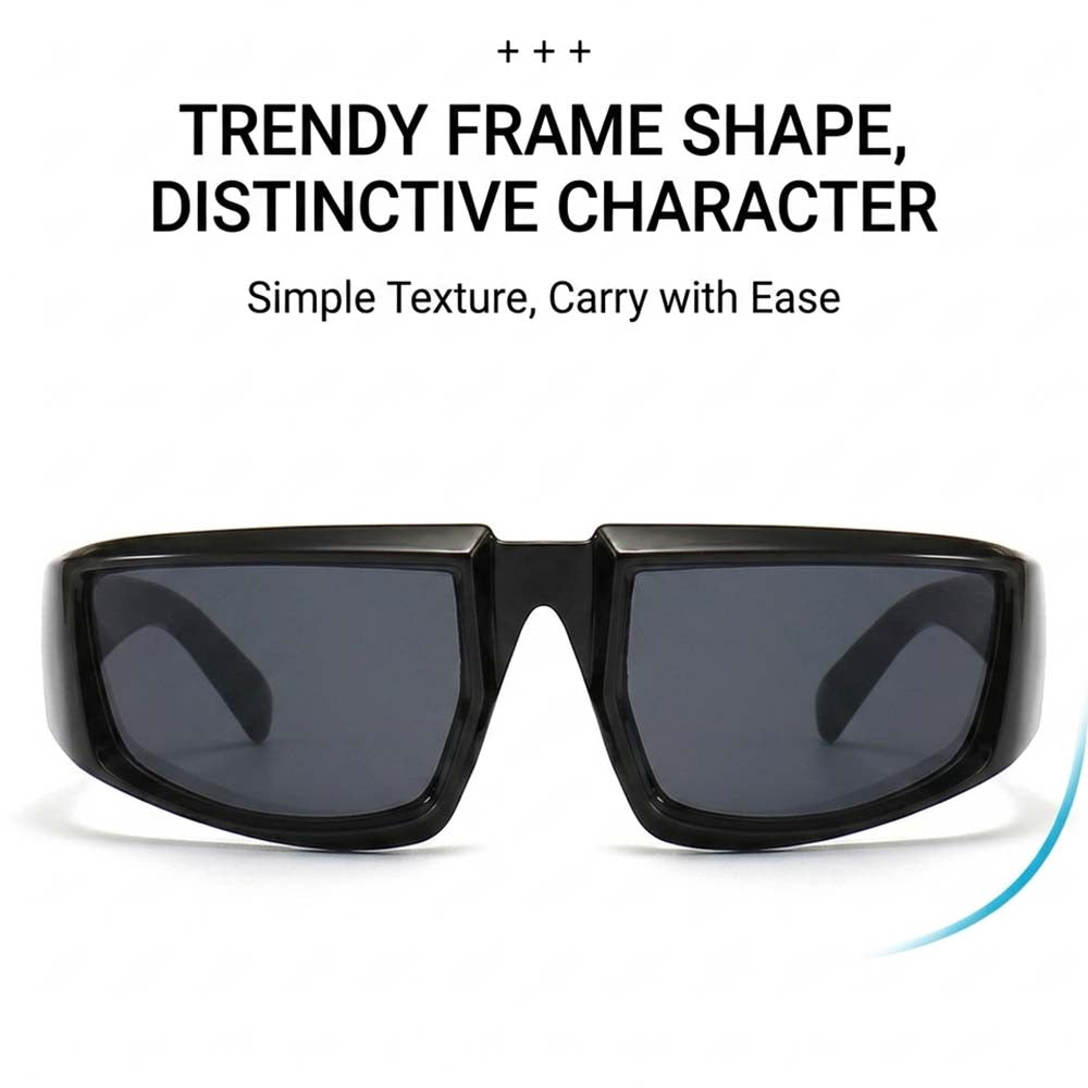 Cyberpunk Future Tech Shield Sunglasses Futuristic Y2K Wrap-Around