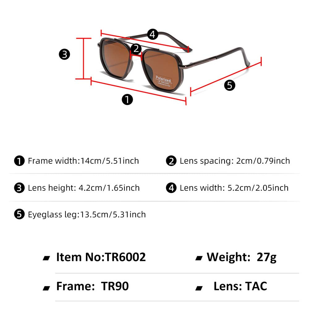 Fashion Geometric Double-Beam Aviator Sunglasses Lightweight
