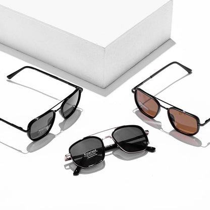 Fashion Geometric Double-Beam Aviator Sunglasses Lightweight