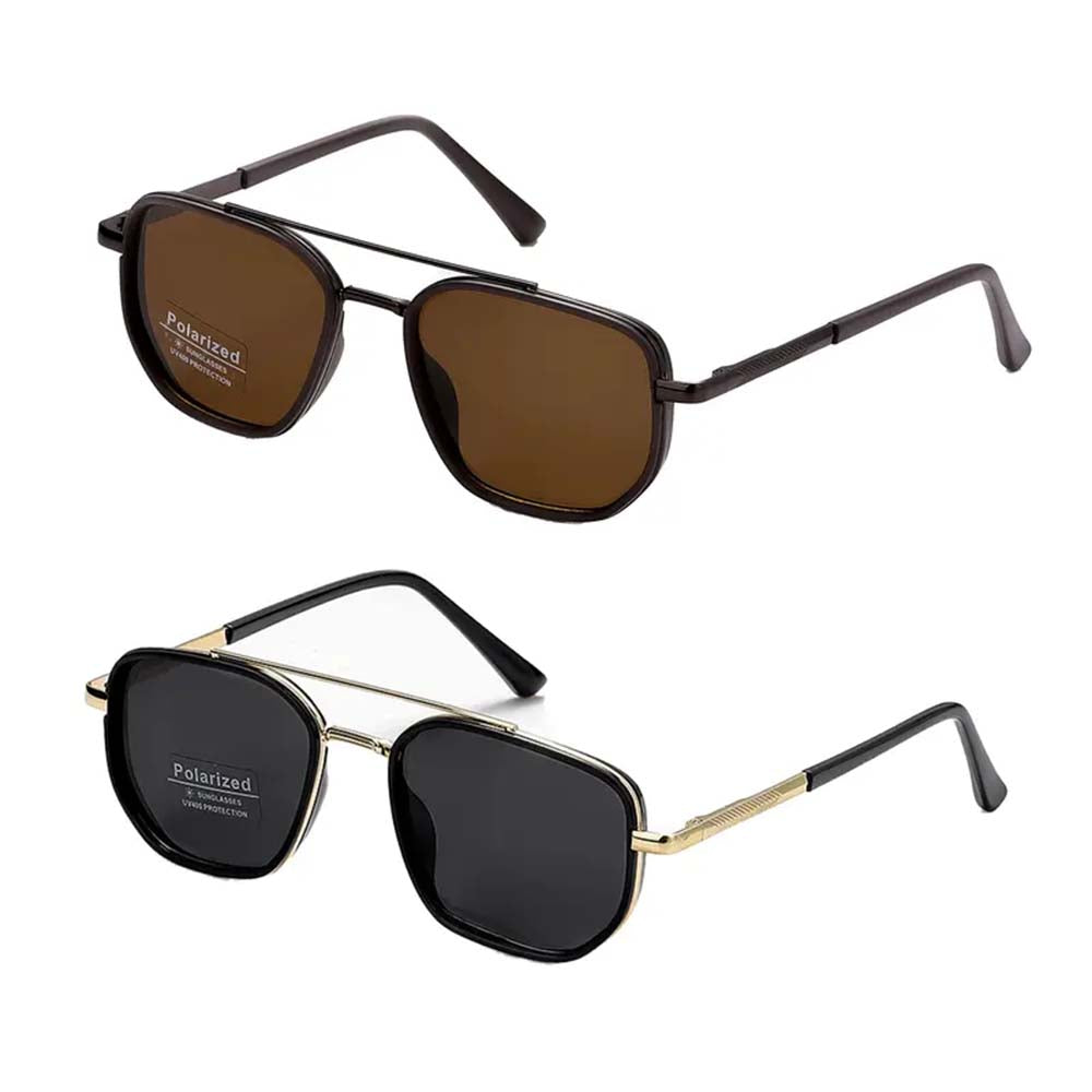Fashion Geometric Double-Beam Aviator Sunglasses Lightweight