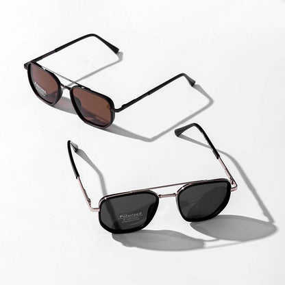 Fashion Geometric Double-Beam Aviator Sunglasses Lightweight