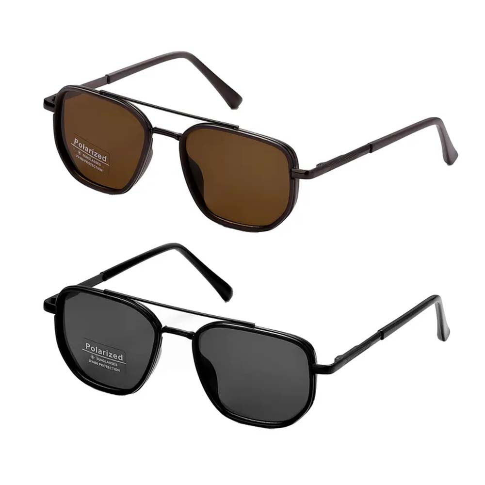 Fashion Geometric Double-Beam Aviator Sunglasses Lightweight