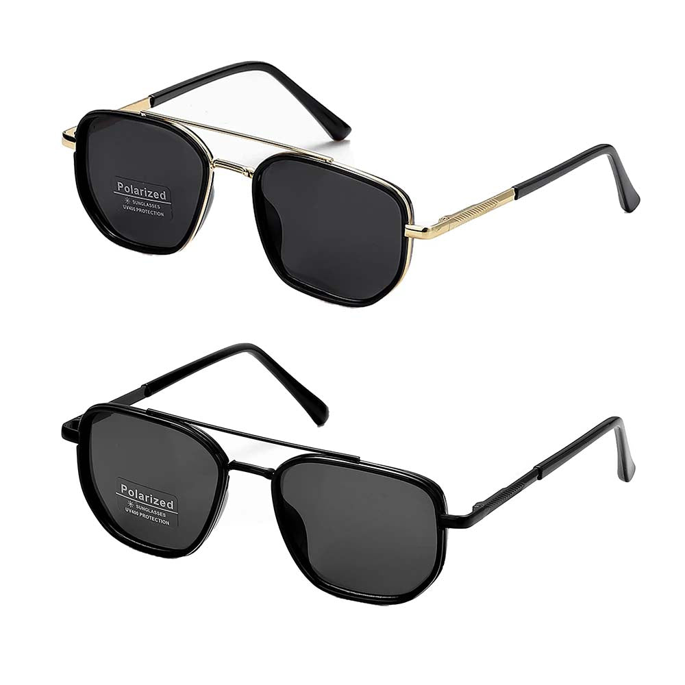 Fashion Geometric Double-Beam Aviator Sunglasses Lightweight