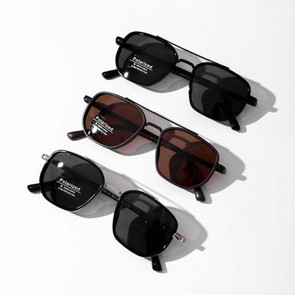 Fashion Geometric Double-Beam Aviator Sunglasses Lightweight