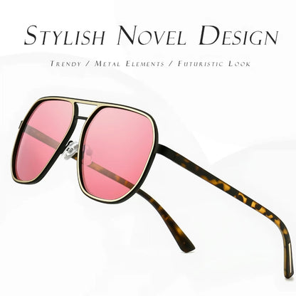Retro Polygon Aviator Sunglasses UV400 Protection