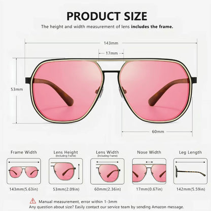 Retro Polygon Aviator Sunglasses UV400 Protection