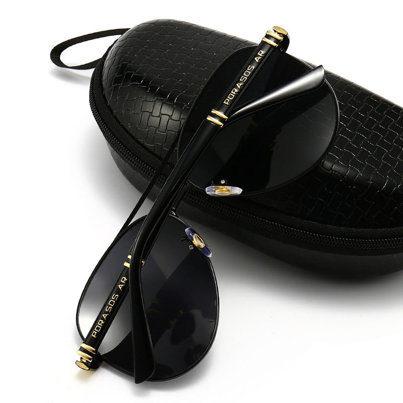 Professional Metal Polarized Aviator Sunglasses Vintage Large Frame Shades