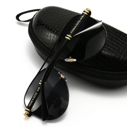 Professional Metal Polarized Aviator Sunglasses Vintage Large Frame Shades
