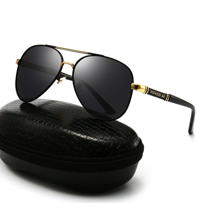 Professional Metal Polarized Aviator Sunglasses Vintage Large Frame Shades