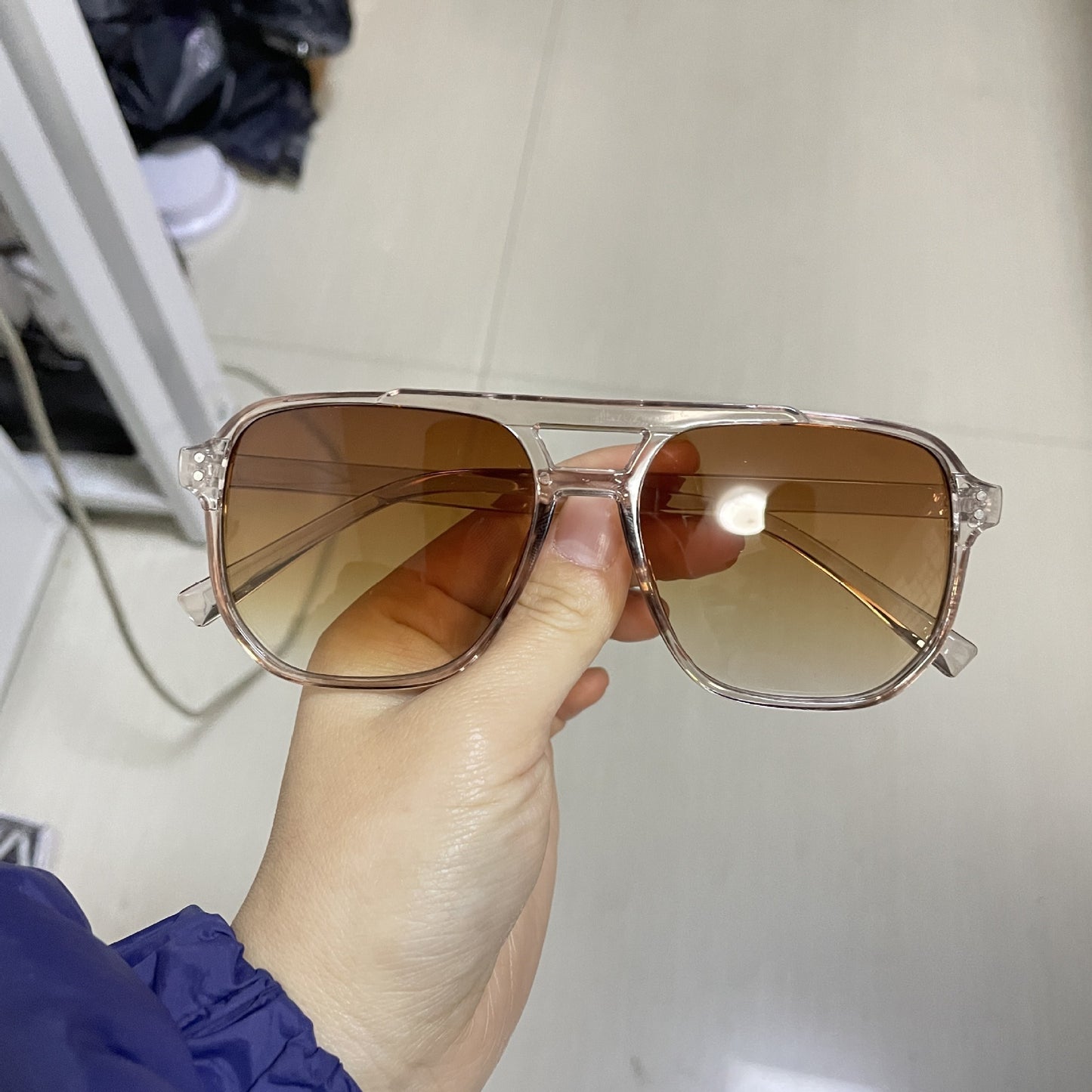 Retro Double Bridge Aviator Sunglasses