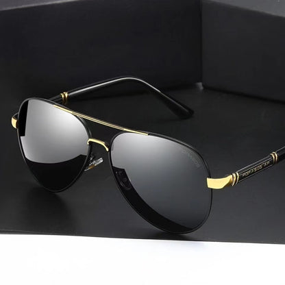 Professional Metal Polarized Aviator Sunglasses Vintage Large Frame Shades