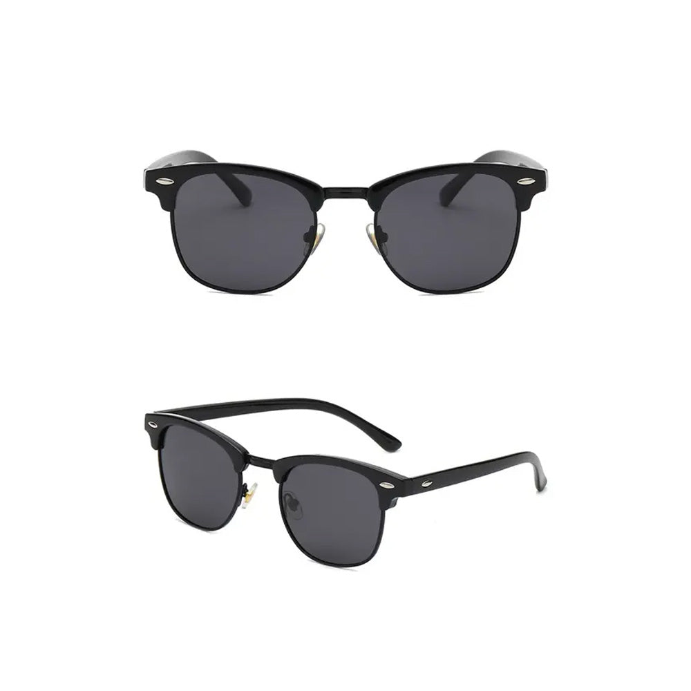 Classic Clubmaster Sunglasses – Vintage Browline UV400 Polarized Shades