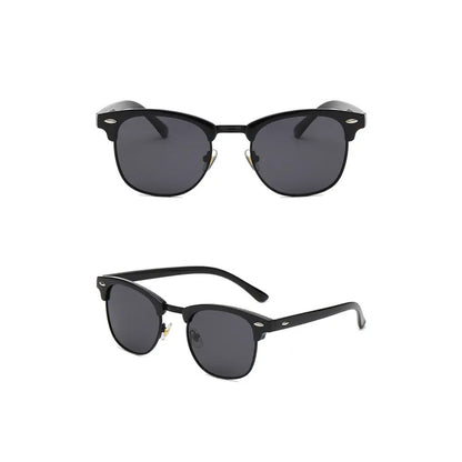 Classic Clubmaster Sunglasses – Vintage Browline UV400 Polarized Shades