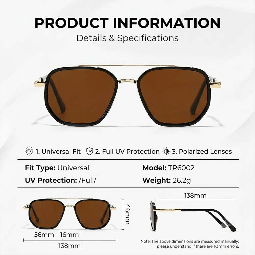 Polarisierte Pilotenbrille – Vintage Metall UV400 Sonnenbrille