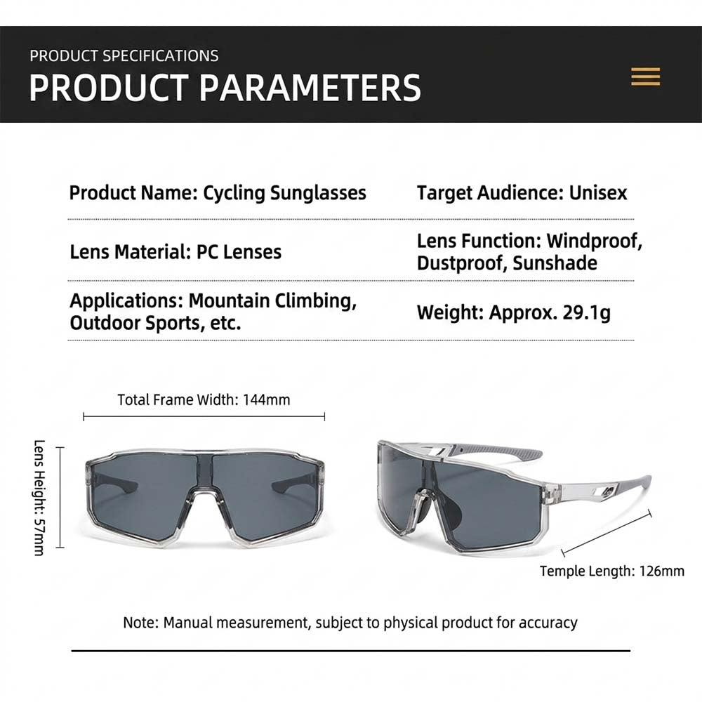 Polarized Cycling Shield Sunglasses – UV400 Lightweight Sports Eyewear