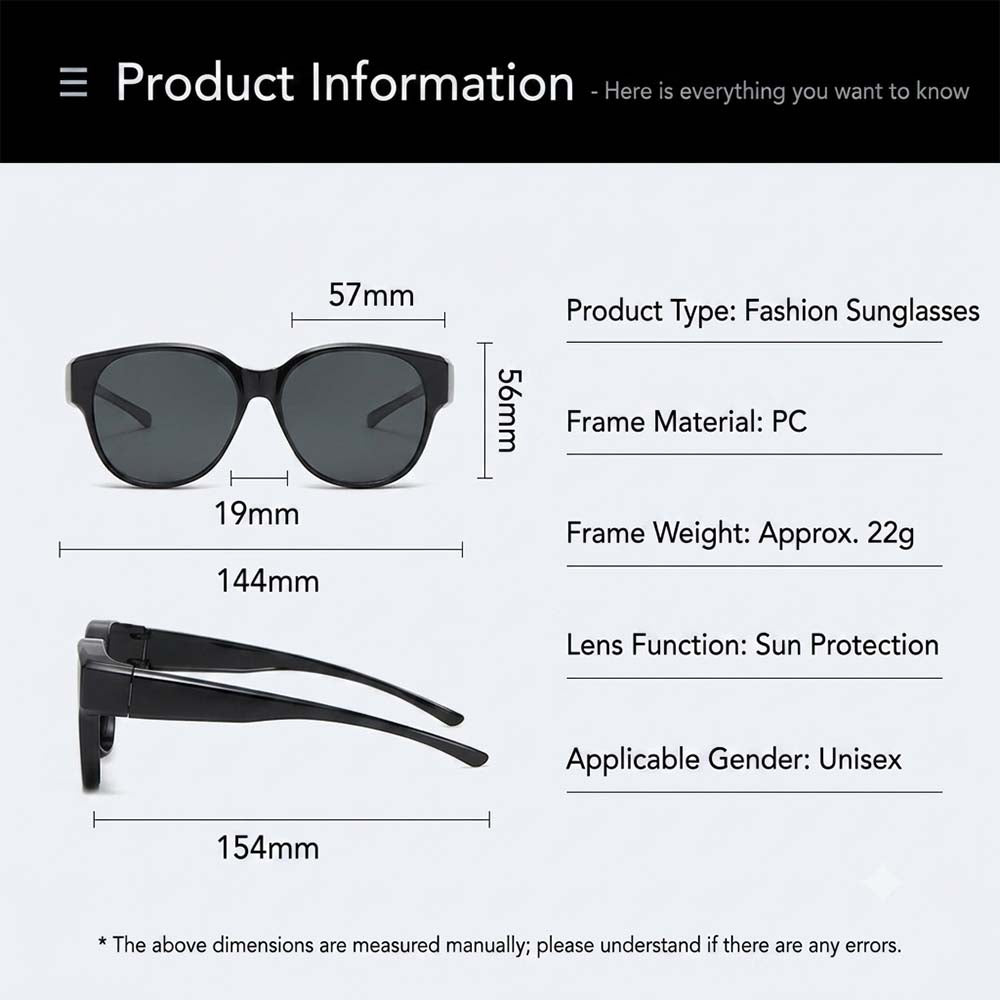 Polarized Fit Over Sunglasses – Wear Over Myopia Prescription Eyewear