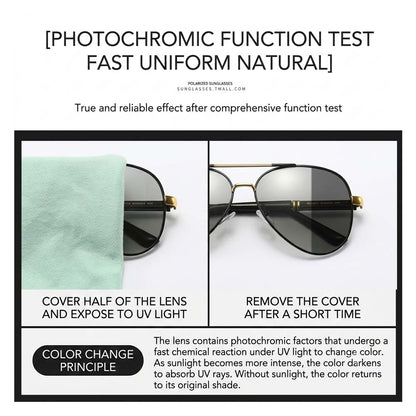 Professional Metal Polarized Aviator Sunglasses Vintage Large Frame Shades