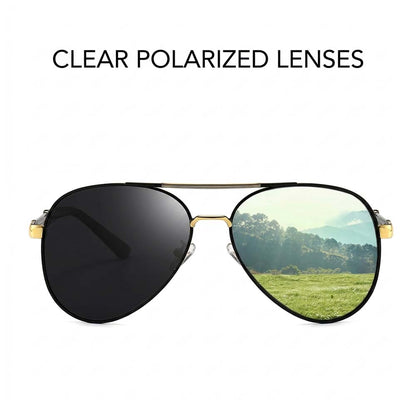 Professional Metal Polarized Aviator Sunglasses Vintage Large Frame Shades