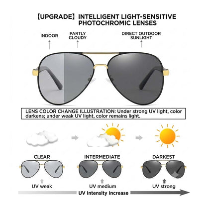 Professional Metal Polarized Aviator Sunglasses Vintage Large Frame Shades