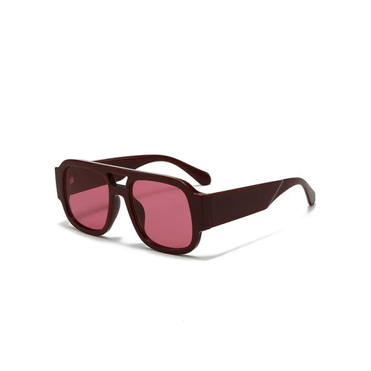 Retro Aviator Sunglasses Vintage Double Bridge Fashion Shades
