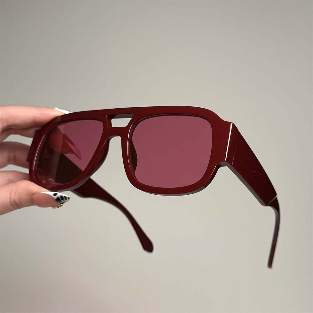 Retro Aviator Sunglasses Vintage Double Bridge Fashion Shades