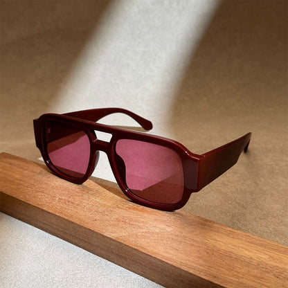 Retro Aviator Sunglasses Vintage Double Bridge Fashion Shades