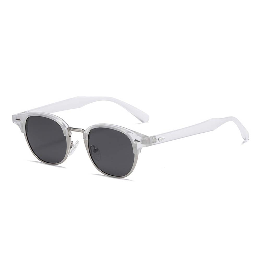 Retro Browline Round Polarized Sunglasses – UV400 Rivet Frame