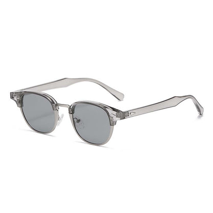 Retro Browline Round Polarized Sunglasses – UV400 Rivet Frame