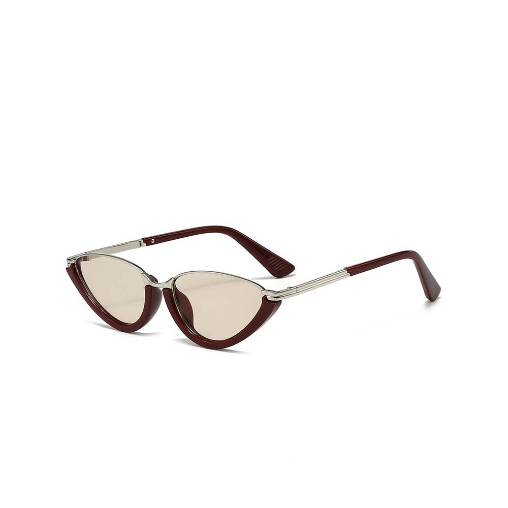 Retro Cat Eye Half-Frame Sunglasses Y2K Punk Metal Frame