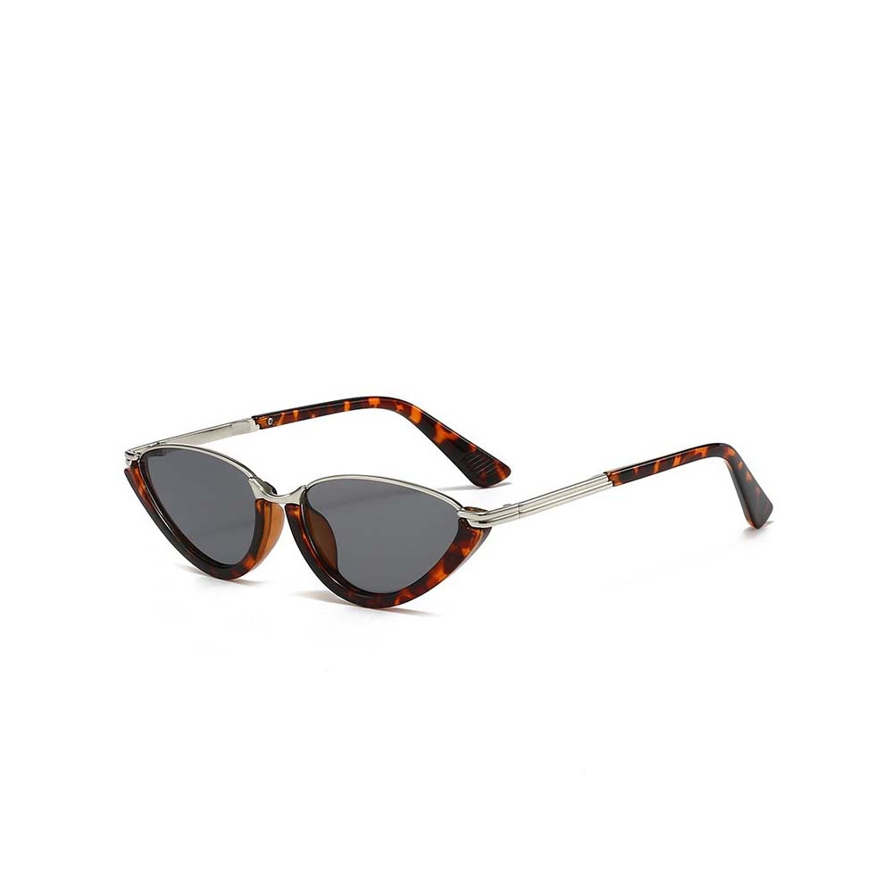 Retro Cat Eye Half-Frame Sunglasses Y2K Punk Metal Frame