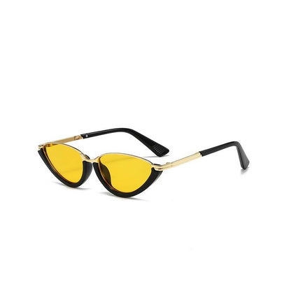 Retro Cat Eye Half-Frame Sunglasses Y2K Punk Metal Frame