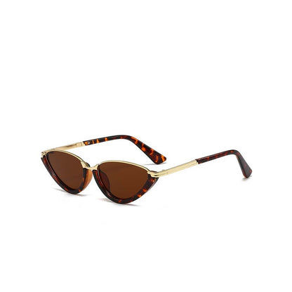 Retro Cat Eye Half-Frame Sunglasses Y2K Punk Metal Frame