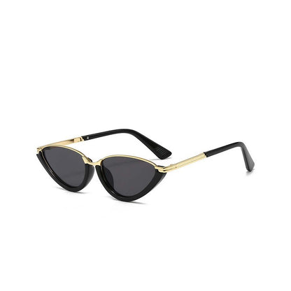 Retro Cat Eye Half-Frame Sunglasses Y2K Punk Metal Frame