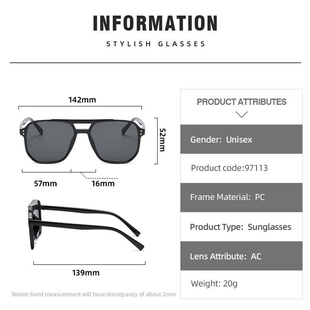 Retro Double Bridge Aviator Sunglasses