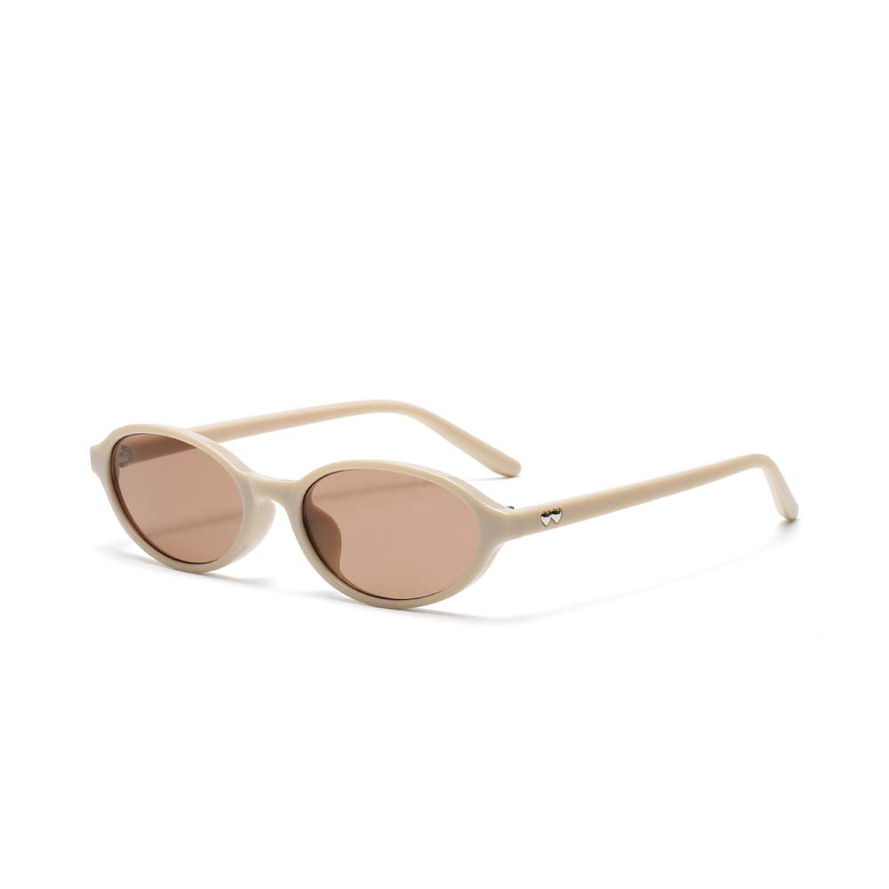 Retro Ovale Polarisierte Sonnenbrille Vintage Y2K Schmale Rahmenbrille
