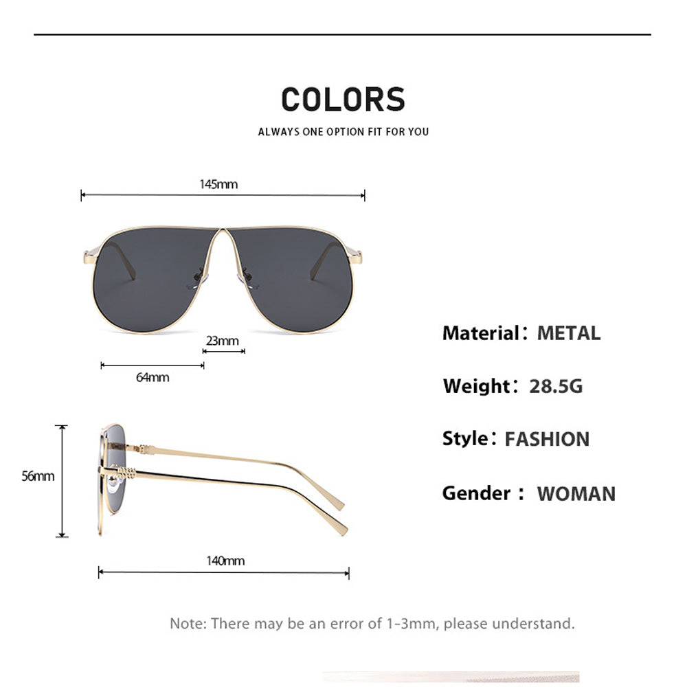 Retro Punk Metal Aviator Sunglasses – Unisex Hip-Hop Oversized Shades