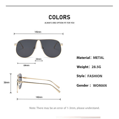 Retro Punk Metal Aviator Sunglasses – Unisex Hip-Hop Oversized Shades