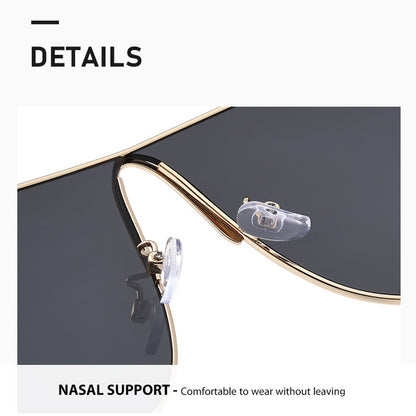 Retro Punk Metal Aviator Sunglasses – Unisex Hip-Hop Oversized Shades